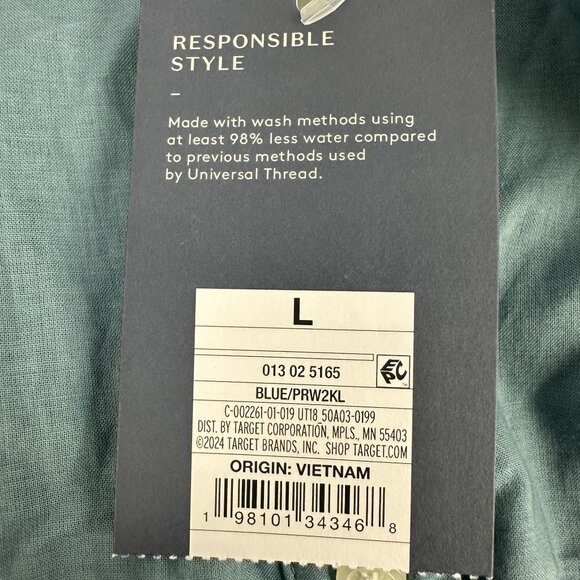 Universal Thread Women’s Blue Blouse L Button Front Lightweight Relaxed Fit - Picture 4 of 10